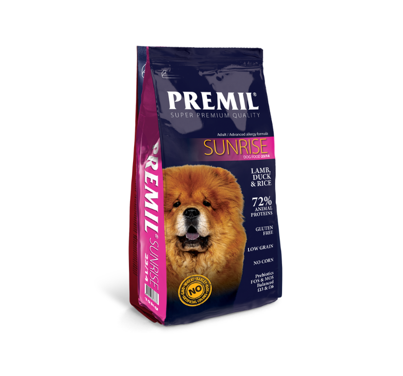 premil sunrise suha hrana za starejše pse z občutljivo prebavo