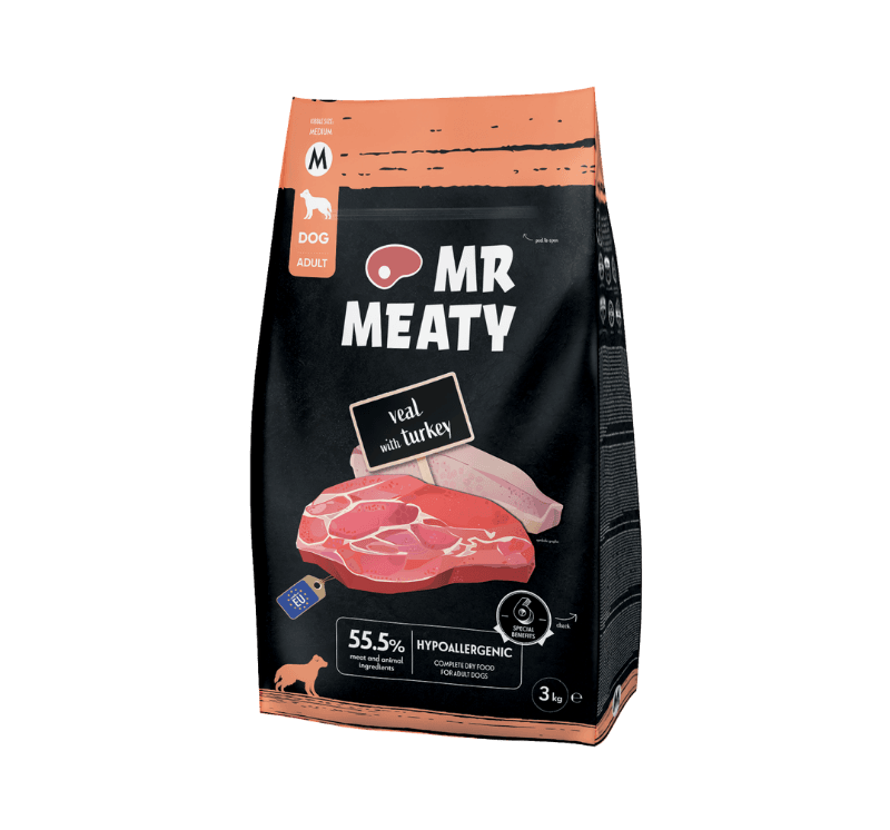 Teletina in puran suha hrana za občutljivo prebavo