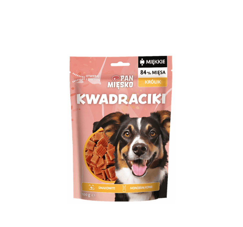 Mehki kvadratki – zajec | monoproteinski mesni priboljški za pse