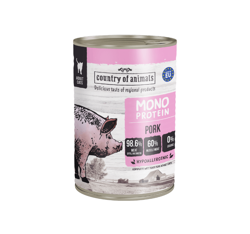 Svinjina monoproteinska hipoalergena mokra hrana za mačke