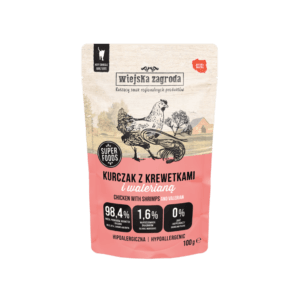 Piščanec s kozicami in baldrijanom superfoods mokra hrana za odrasle mačke