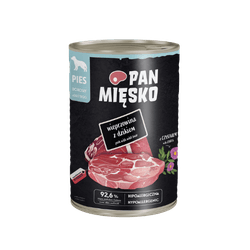 Svinjina z divjim prašičem mokra hrana za pse
